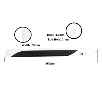 RJX 360mm CF Blades -FBL Version