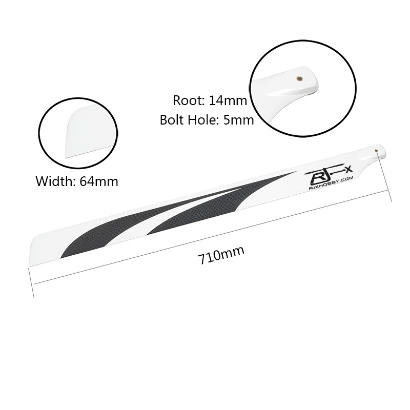 RJXHOBBY  710mm Premium CF Blades-FBL Version