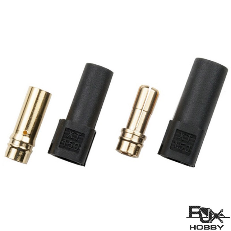 RJXHOBBY 3pairs XT150 6mm Banana Connector Male and Female Gold Plated Max.60A Continuous/130A Peak Current for Lipo Battery