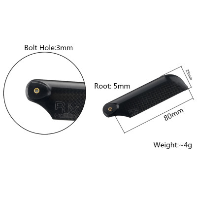 RJX 80mm 3K CF Tail Blades