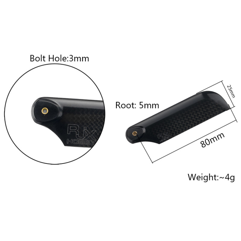 RJX 80mm 3K CF Tail Blades