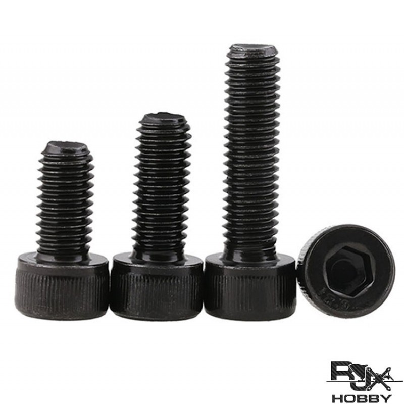 RJXHOBBY 100pcs M3 4mm-60mm Class 12.9 Alloy Steel Socket Head Caps Screws