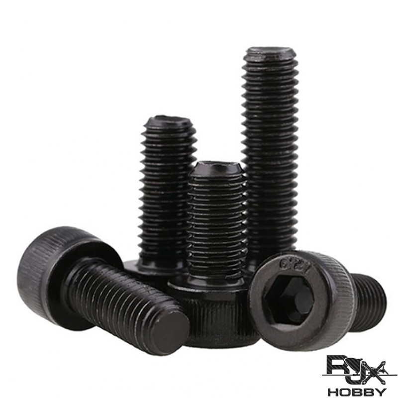 RJXHOBBY 50pcs M6 8mm-100mm Class 12.9 Alloy Steel Socket Head Caps Screws