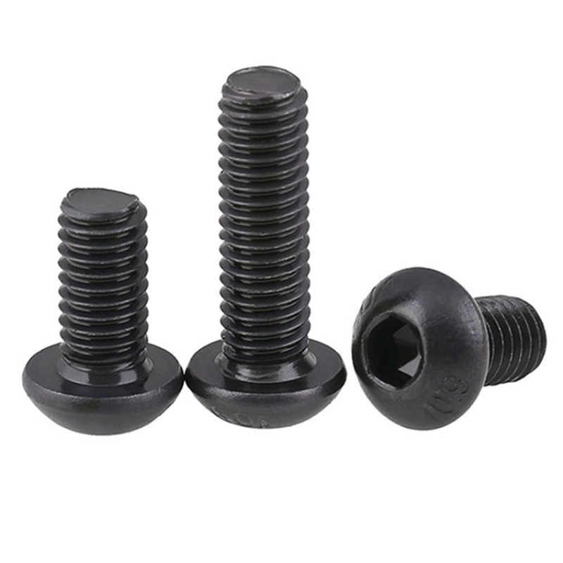 RJXHOBBY 100pcs M5 6-50mm Hex Socket Round Button Head Screw Grade10.9 Button Head Screws