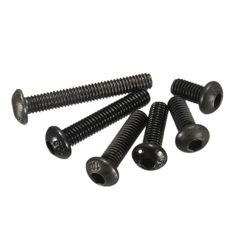 RJXHOBBY 100pcs M2.5 3-30mm Hex Socket Round Button Head Screw Grade10.9 Button Head Screws