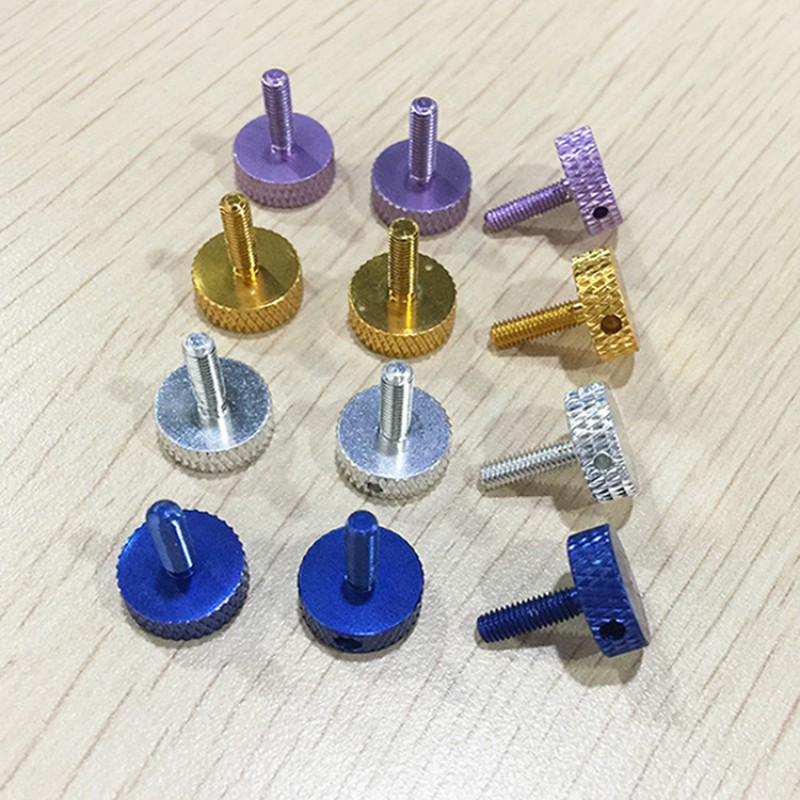 RJXHOBBY M3x10mm Knurled Head Flat Point Fully Threaded Thumb Screws Fastener 10pcs