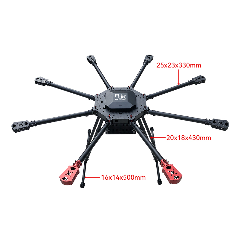 RJX1080 8-Axis Carbon Fiber Multirotor Drone Frame with Motor Mounts