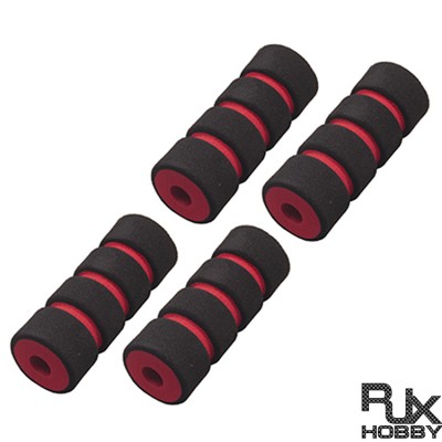 RJX Quadcopter Skid-proof Sponge Foam Tube Impact Resistance Absorbing Protection Black & Red (Pack of 4)