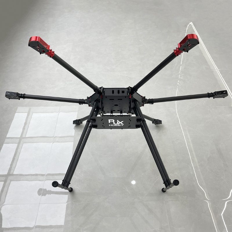 RJX1200C 6-Axis Carbon Fiber Umbrella Folding Hexacopter Frame with Motor Mounts ﻿