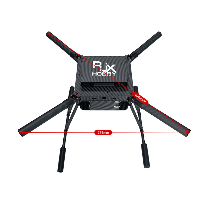 RJX1200D 4-Axis Carbon Fiber Umbrella Folding Quadcopter Frame without motor mounts