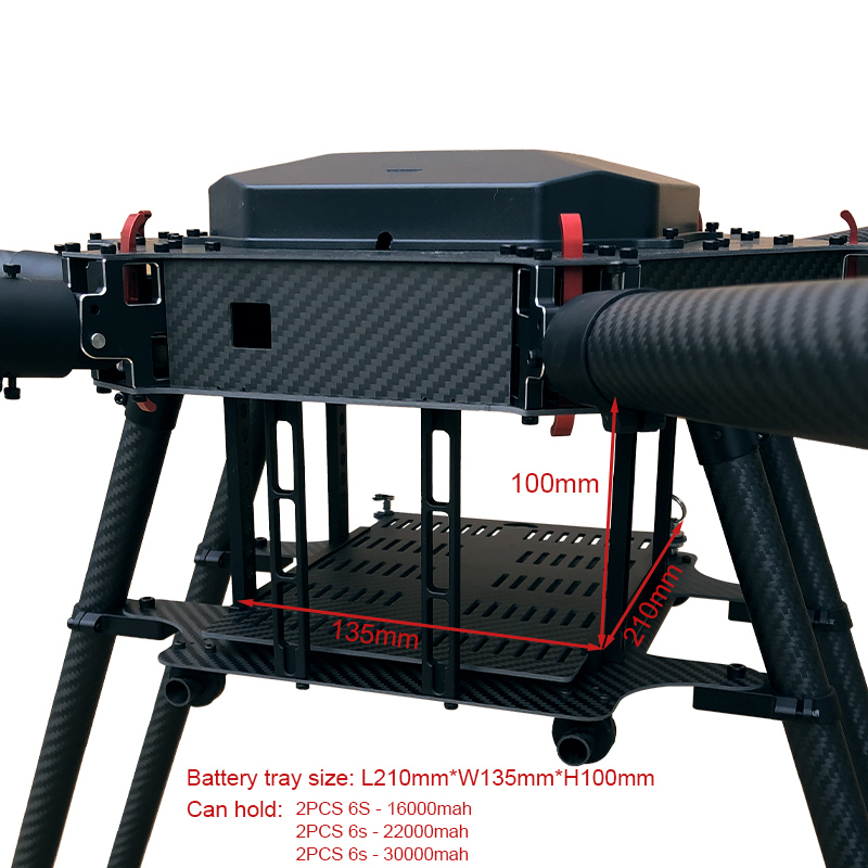 RJX1300B 6-Axis Carbon Fiber Umbrella Folding Hexacopter Frame without motor mounts