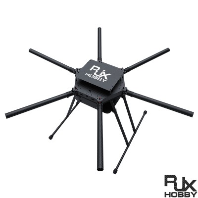 RJX1300F 6-Axis Carbon Fiber Umbrella Folding Hexacopter Frame with upper and below battery tray without motor mounts