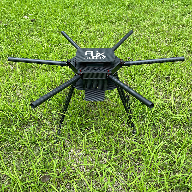 RJX1300F 6-Axis Carbon Fiber Umbrella Folding Hexacopter Frame with upper and below battery tray without motor mounts