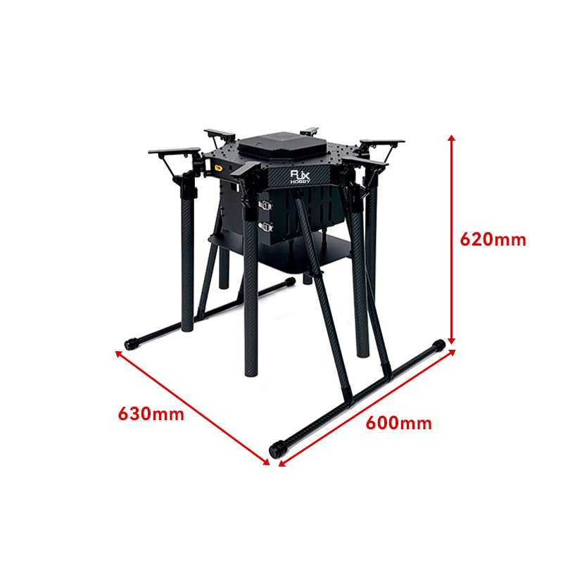 RJX1300G 6-Axis Carbon Fiber Umbrella Folding Hexacopter Frame without motor mounts