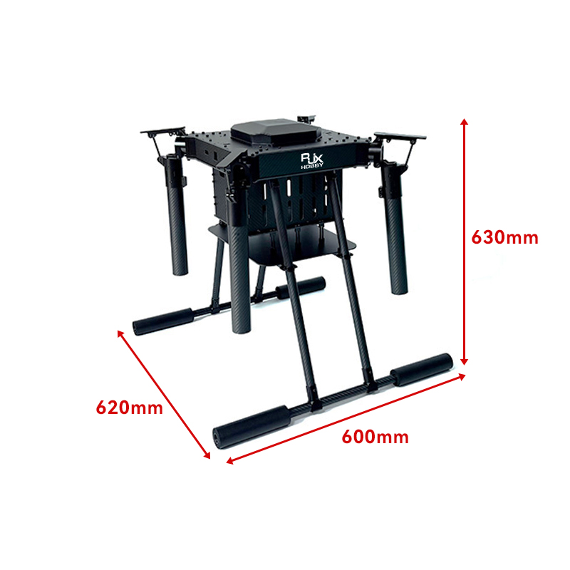 RJX1300I 4-Axis Carbon Fiber Umbrella Folding Quadcopter Frame without motor mounts