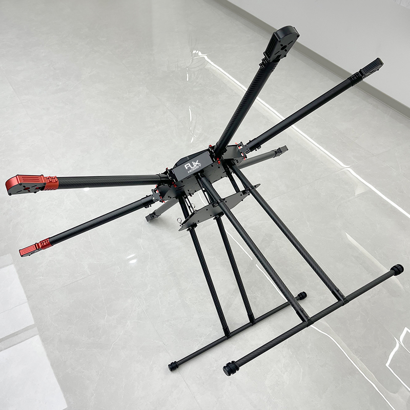 RJX1300 6-Axis Carbon Fiber Umbrella Folding Hexacopter Frame with Motor Mounts