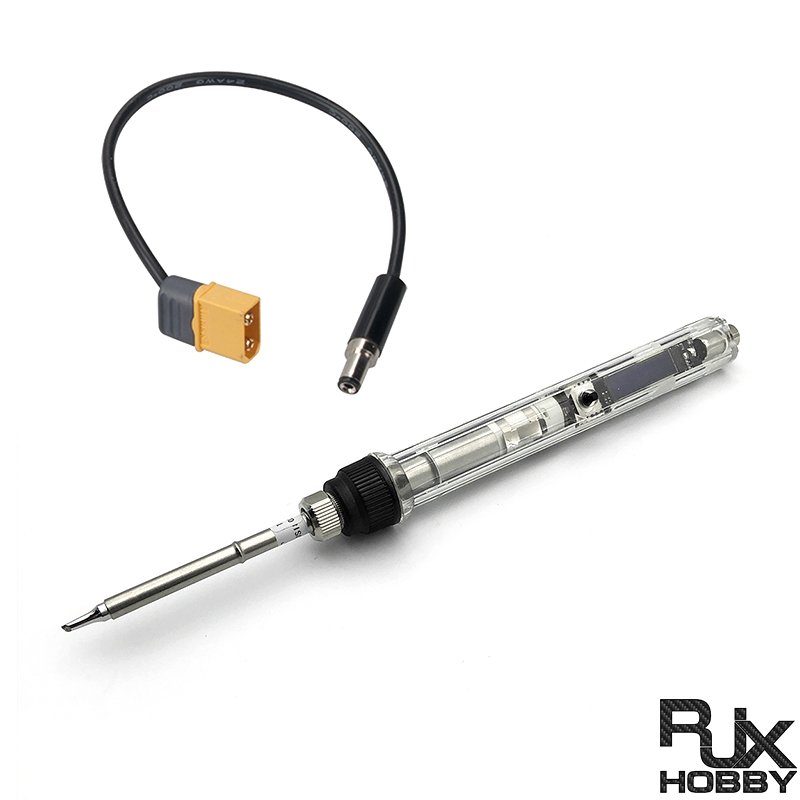 RJX T12 DC 12-24V 72W Mini Adjustable Temperature 200-400°C Electric Soldering Iron Welding Tool with T12-BCF2 Tip