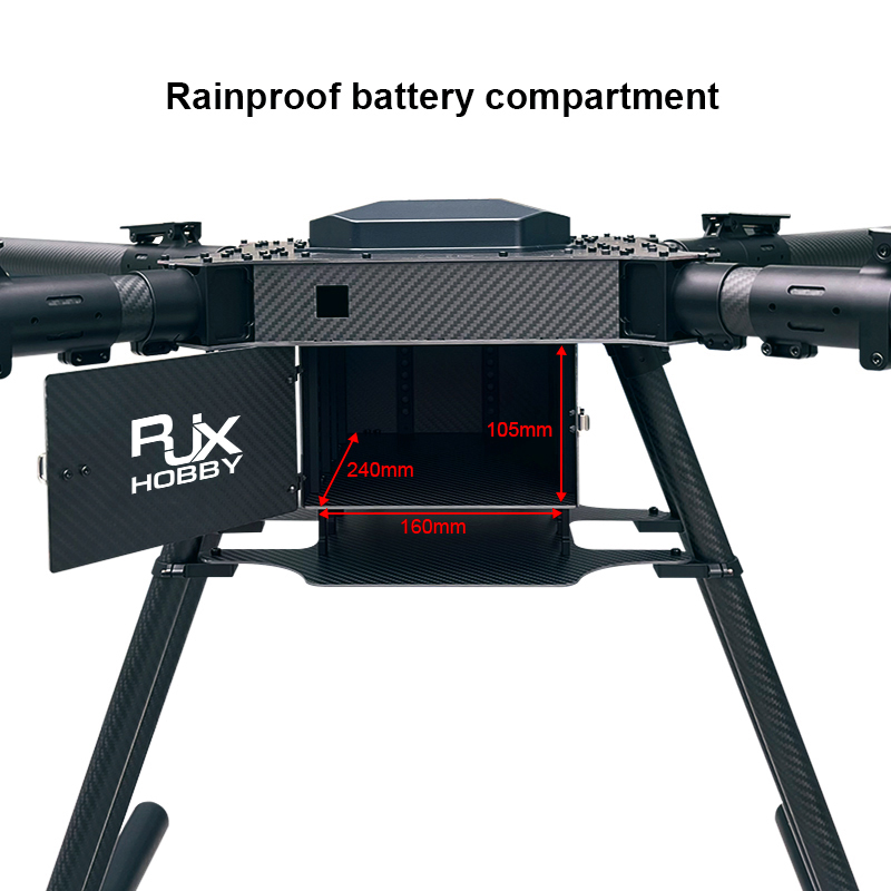 RJX1450 4-Axis Carbon Fiber Folding Quadcopter Frame without motor mounts
