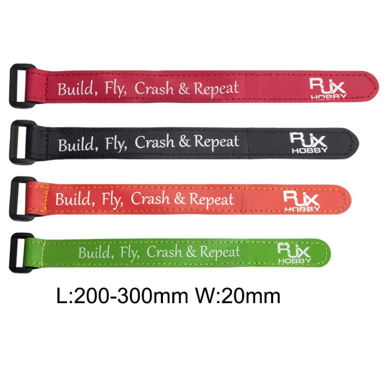 RJX Non-Slip Silicone Battery Straps – 5 Pack(Width: 20mm  Length: 200/210/220/225/230/250/300mm)