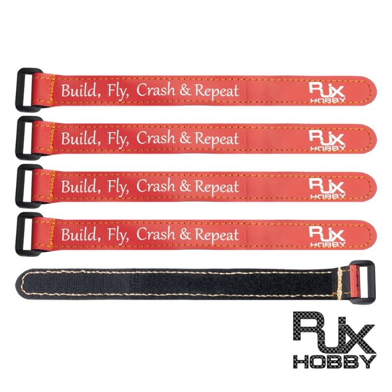 RJX Non-Slip Silicone Battery Straps – 5 Pack(Width: 20mm  Length: 200/210/220/225/230/250/300mm)