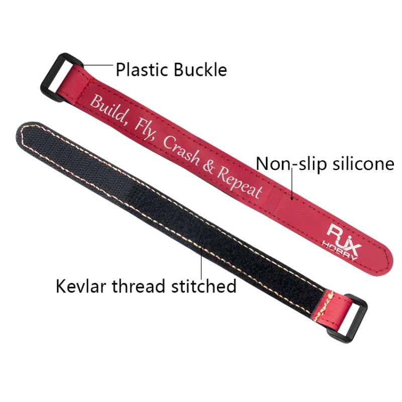 RJX Non-Slip Silicone Battery Straps – 5 Pack(Width: 20mm  Length: 200/210/220/225/230/250/300mm)