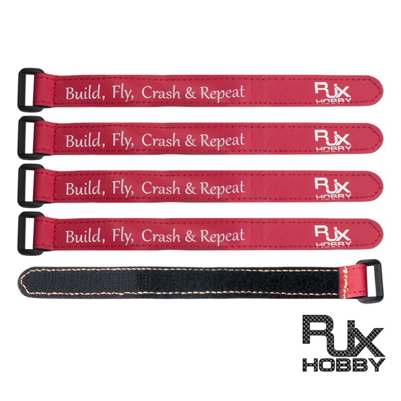 RJX Non-Slip Silicone Battery Straps – 5 Pack(Width: 20mm  Length: 200/210/220/225/230/250/300mm)