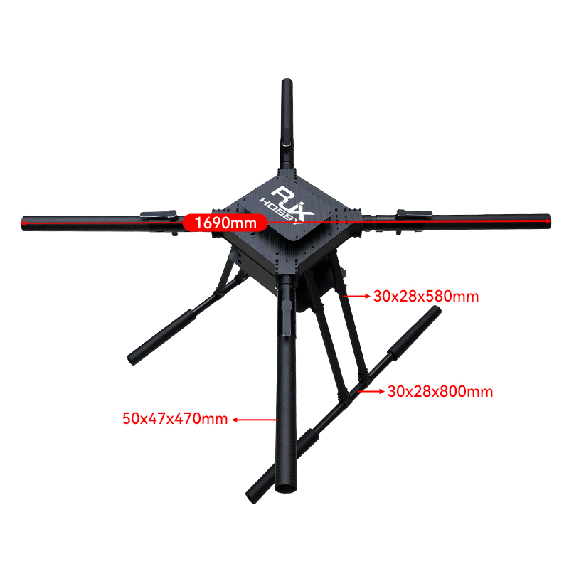 RJX1620 4-Axis Carbon Fiber Umbrella Folding Quadcopter Frame without motor mounts