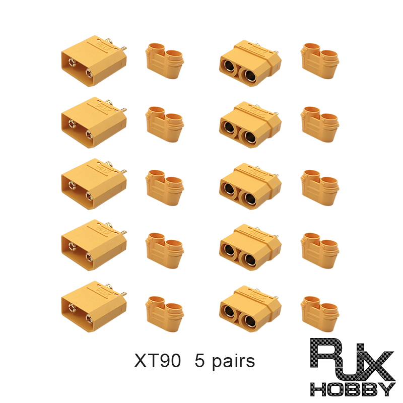 RJXHOBBY 5pair XT90 Male Female Battery Connector Bullet Connector Set for Battery, ESC, and Charge Lead
