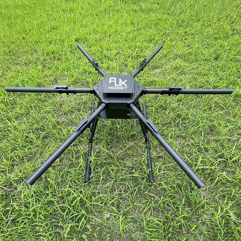 RJX1850A  6-Axis Carbon Fiber Umbrella Folding Hexacopter Frame with upper and below battery tray without motor mounts