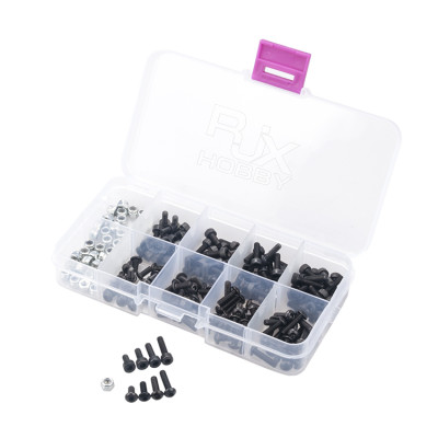 RJX 160pcs M3 x 6mm/8mm/10mm/12mm Screws and Nuts Compartment Plastic Storage Container