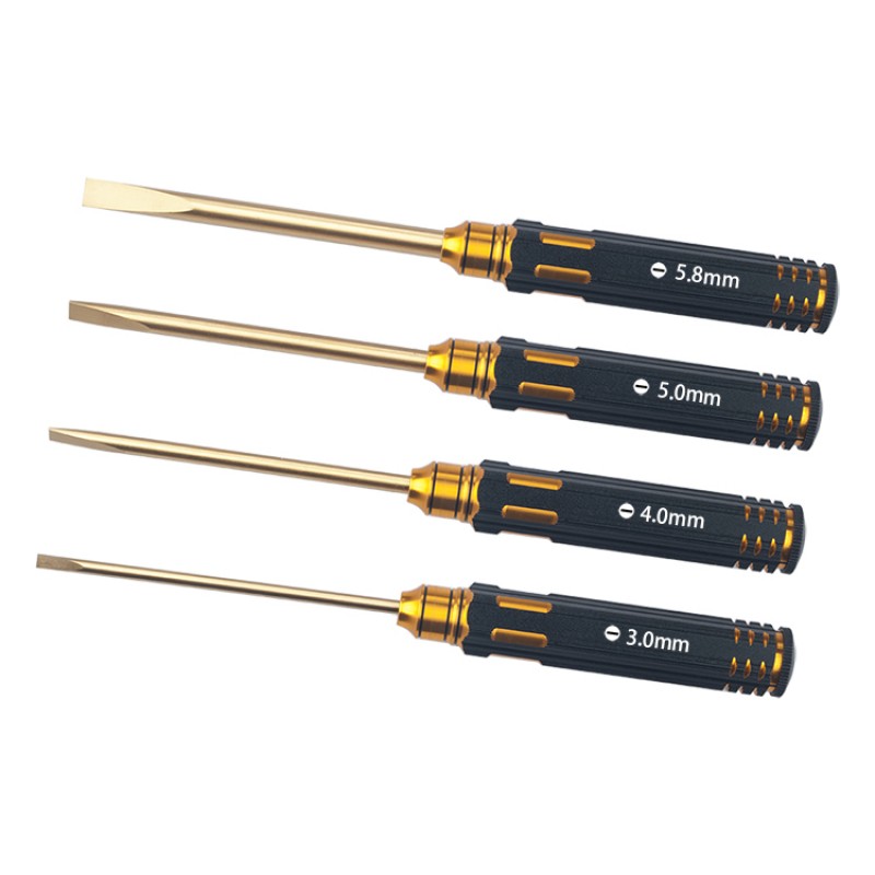 RJX 4pcs Flat Head Screw driver Tools Kit Set 3.0mm / 4.0mm / 5.0mm / 5.8mm for RC Models Car Boat Airplane