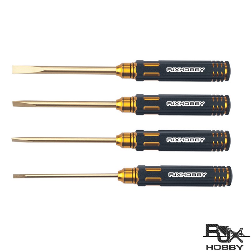 RJX 4pcs Flat Head Screw driver Tools Kit Set 3.0mm / 4.0mm / 5.0mm / 5.8mm for RC Models Car Boat Airplane