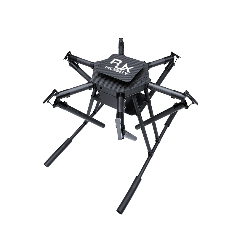 RJX1950A 6-Axis Carbon Fiber Umbrella Folding Hexacopter Frame with upper and below battery tray without motor mounts