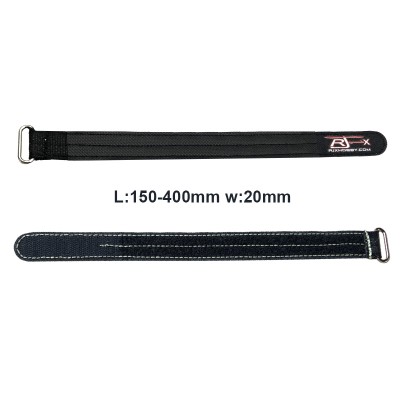 RJXHOBBY 2pcs Kevlar Battery Strap Kevlar Stitching Rubber Grip and Metal Buckle (Width: 20mm Length: 150-400mm)