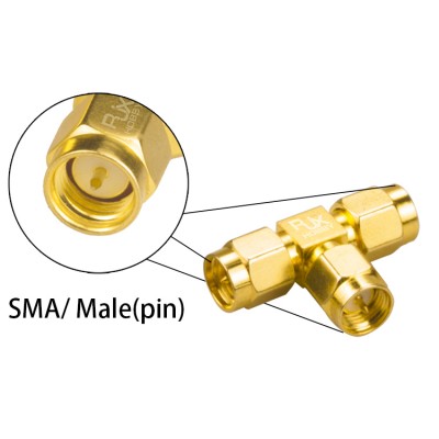RJX 2pcs SMA Male Plug to 2 Dual SMA Male Triple T RF Coaxial Adapter Connector 3 Way