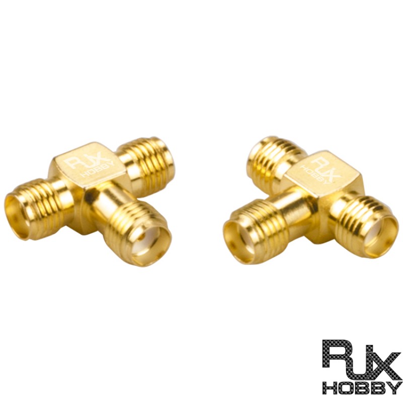 RJX 2pcs SMA Female Plug to 2 Dual SMA Female Triple T RF Coaxial Adapter Connector 3 Way