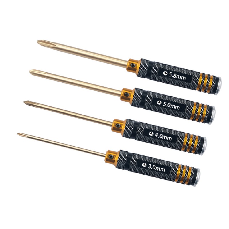 RJX 4pcs Phillips Screwdriver Tools Kit Set 3.0mm 4.0mm 5.0mm 5.8mm for RC FPV Car Boat Airplane