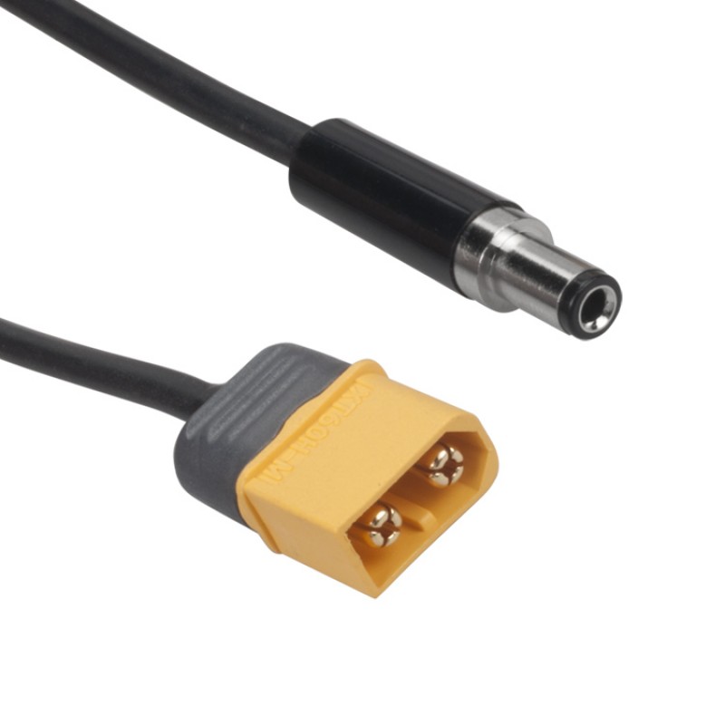 RJXHOBBY XT60 Male Bullet Connector to Male DC 5.5mm X 2.5mm DC5525 Rubber Power Cable for TS100 Electric Soldering Iron