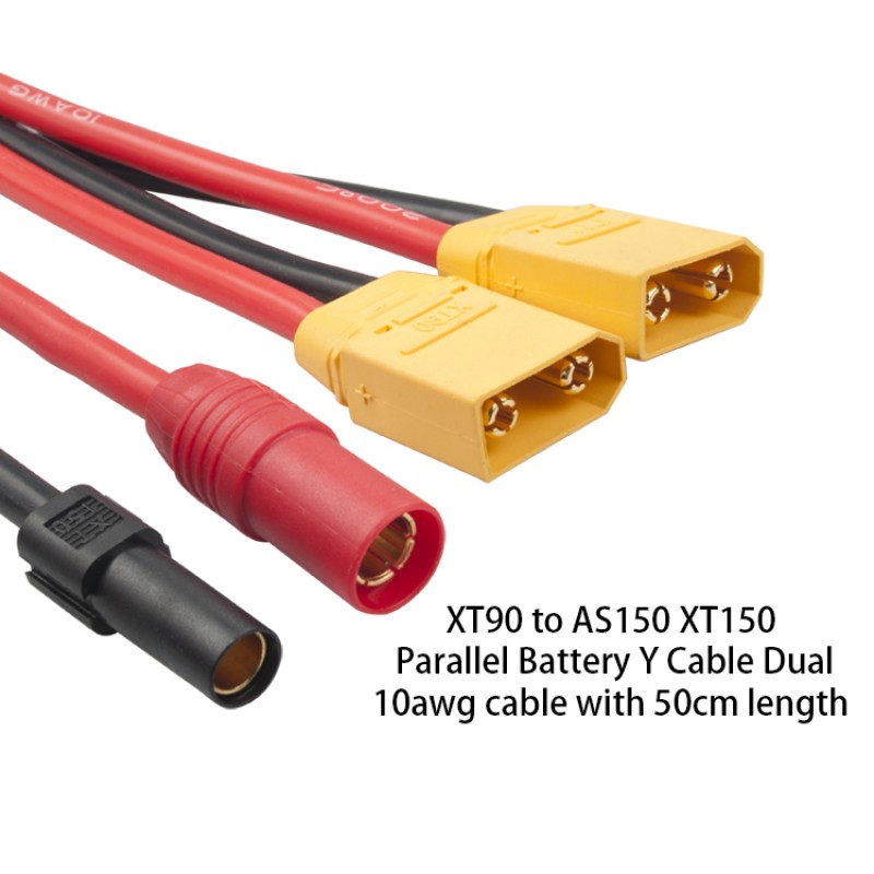 RJXHOBBY XT90 to AS150 XT150 Parallel Battery Y Cable Dual for DJI S1000 S900 S1000+ XT90