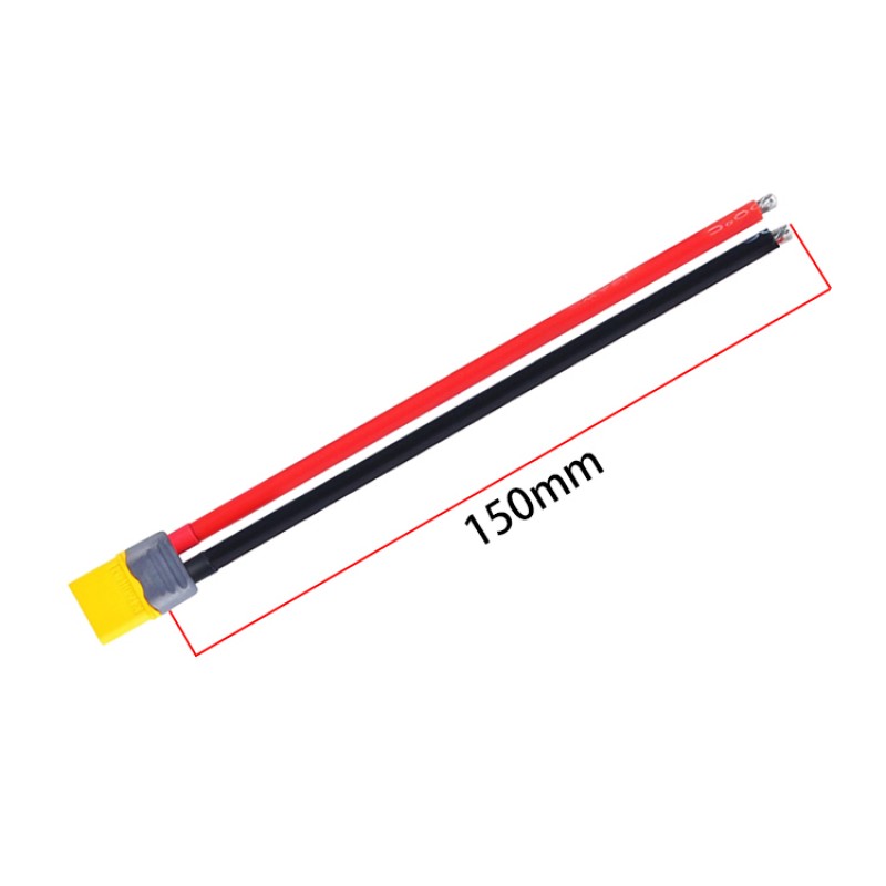 RJXHOBBY 5pcs XT60 Male Connector with Sheath Housing Connector with 150mm 12AWG Silicon Wire for RC Lipo Battery 