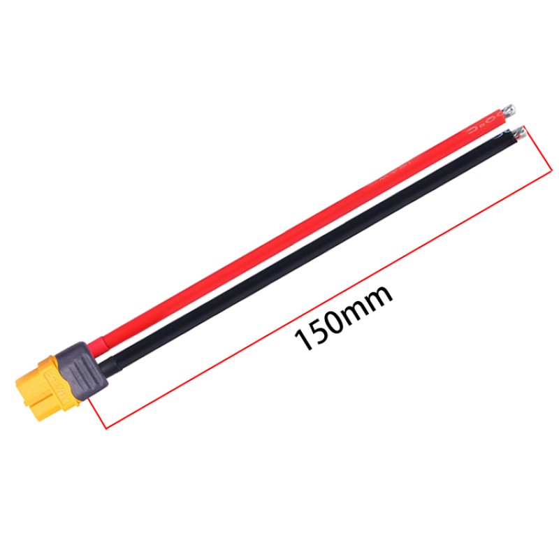 RJXHOBBY 5pcs XT60 Female Connector with Sheath Housing Connector with 150mm 12AWG Silicon Wire for RC Lipo Battery 