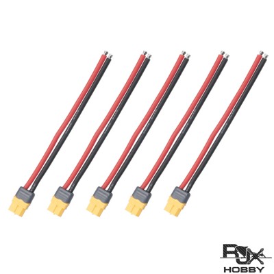 RJXHOBBY 5pcs XT60 Female Connector with Sheath Housing Connector with 150mm 12AWG Silicon Wire for RC Lipo Battery 