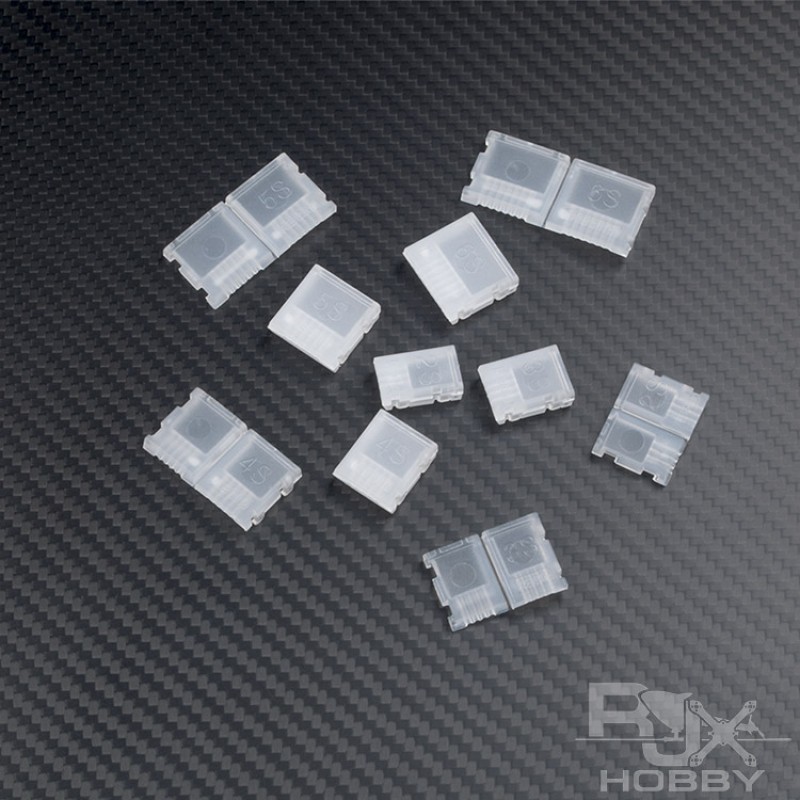 RJXHOBBY 10Pcs AB Clip Buckle LiPo Battery Balance Plug Connector Protector for 2S-6S Li-Po Battery