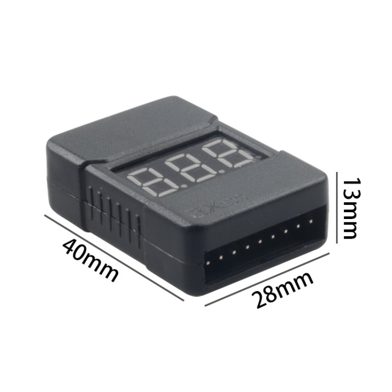 RJXHOBBY Lipo Battery Low Voltage Tester Checker 1S-8S Buzzer Alarm with LED Indicator