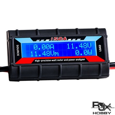 RJXHOBBY 150 Amps Power Analyzer, G.T. Power RC Watt Meter with LCD Screen, for RC, Battery, Solar, Wind Power