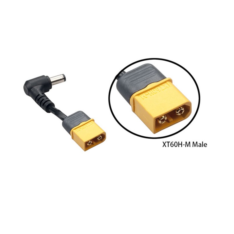RJXHOBBY XT60 Male Plug DC 5.5mm x 2.5mm Male Adapter for FPV Lipo Battery & Drone Goggles