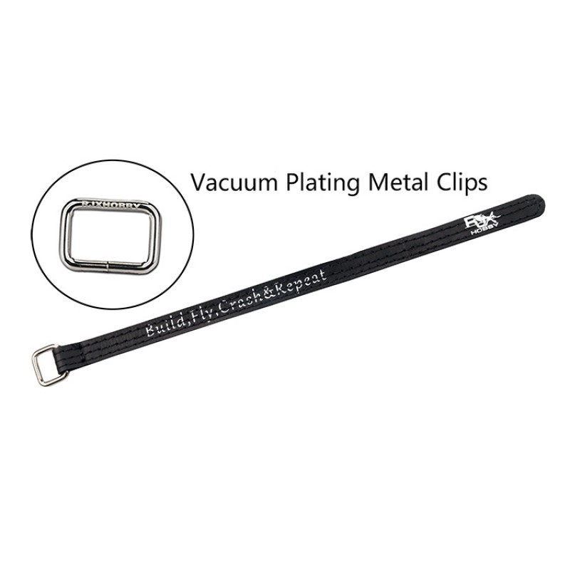 RJX Kevlar Stitched  Battery Strap w/ Metal Buckle– 4 Pack Black(Width: 10mm Length:100 /120 /130 /150 /170 /190 /200mm