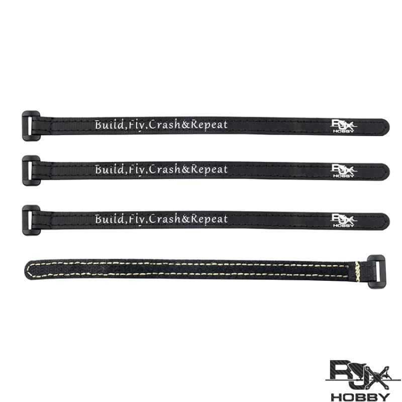 RJX Non-Slip Silicone Battery Straps – 4 Pack Black(Width: 10mm Length:100 /120 /130 /150 /170 /190 /200mm