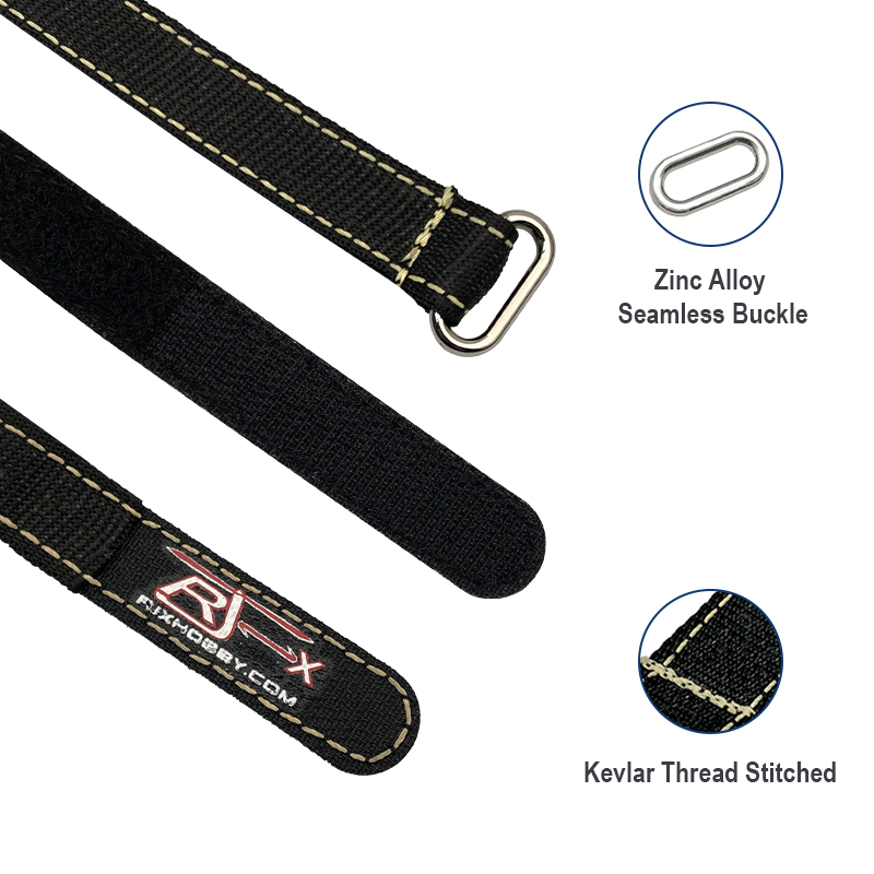 RJXHOBBY 2pcs Kevlar Battery Strap w/Metal Buckle(Width: 20mm Length: 150-1000mm ）