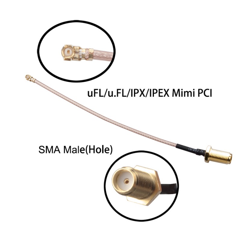 RJXHOBBY RF Connector Pigtail Cable SMA Female to uFL/u.FL/IPX/IPEX Extension Cable